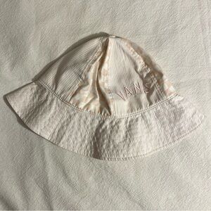 Vans Pink And White Checkered Bucket Hat With Embroidered Logo